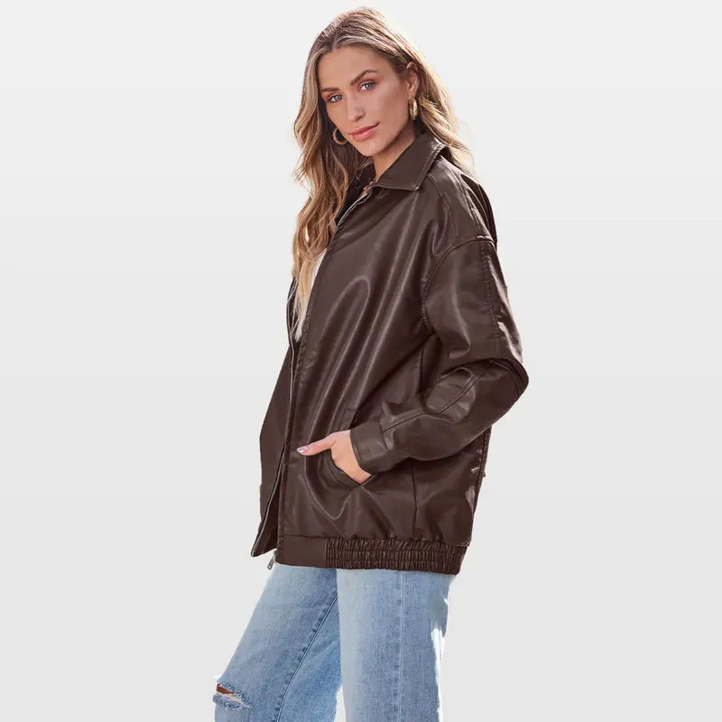 Vilora™  – Modern Oversized Vintage Inspired Biker Jacket
