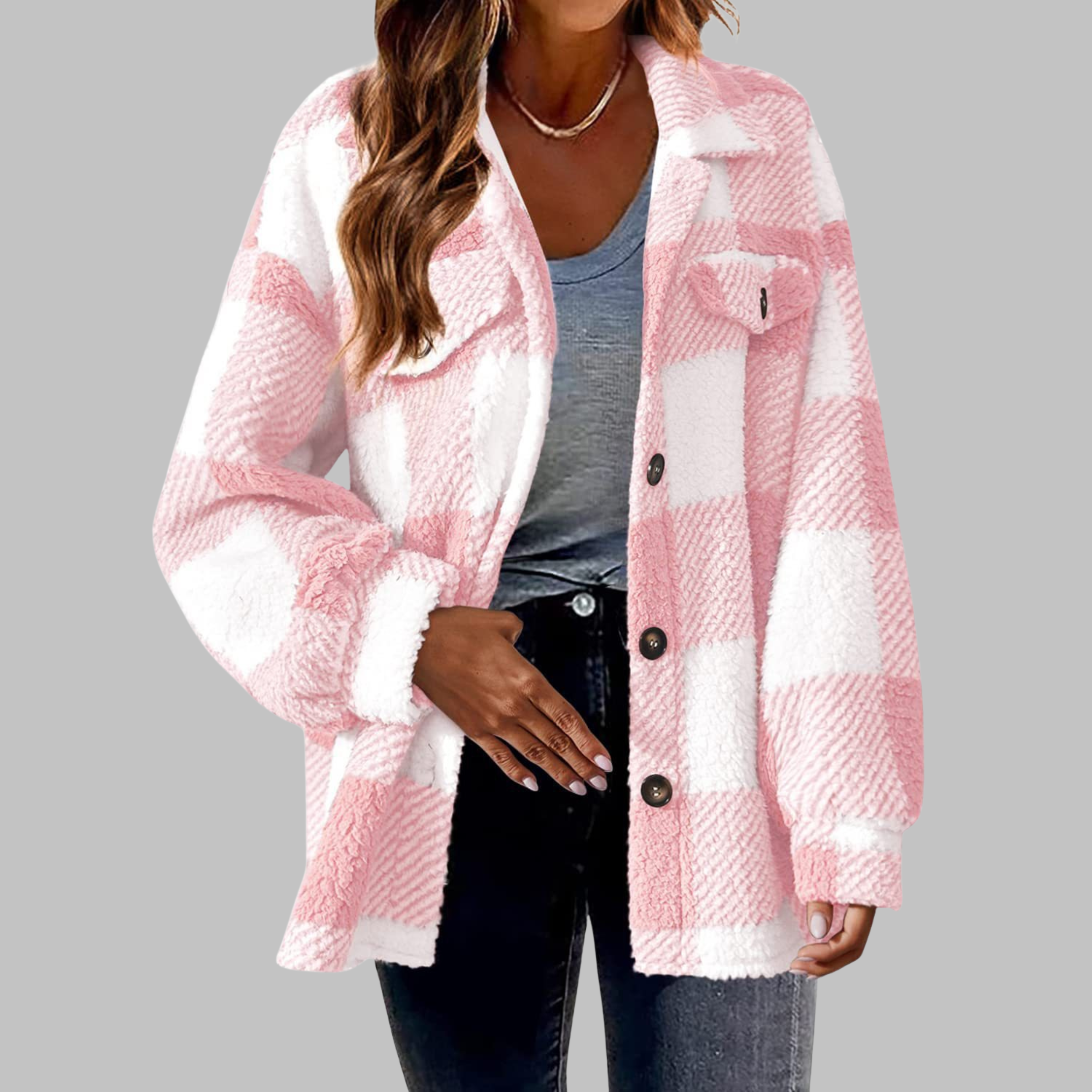 Vilora™ - Casual Plaid Button Down Long Sleeve Jacket
