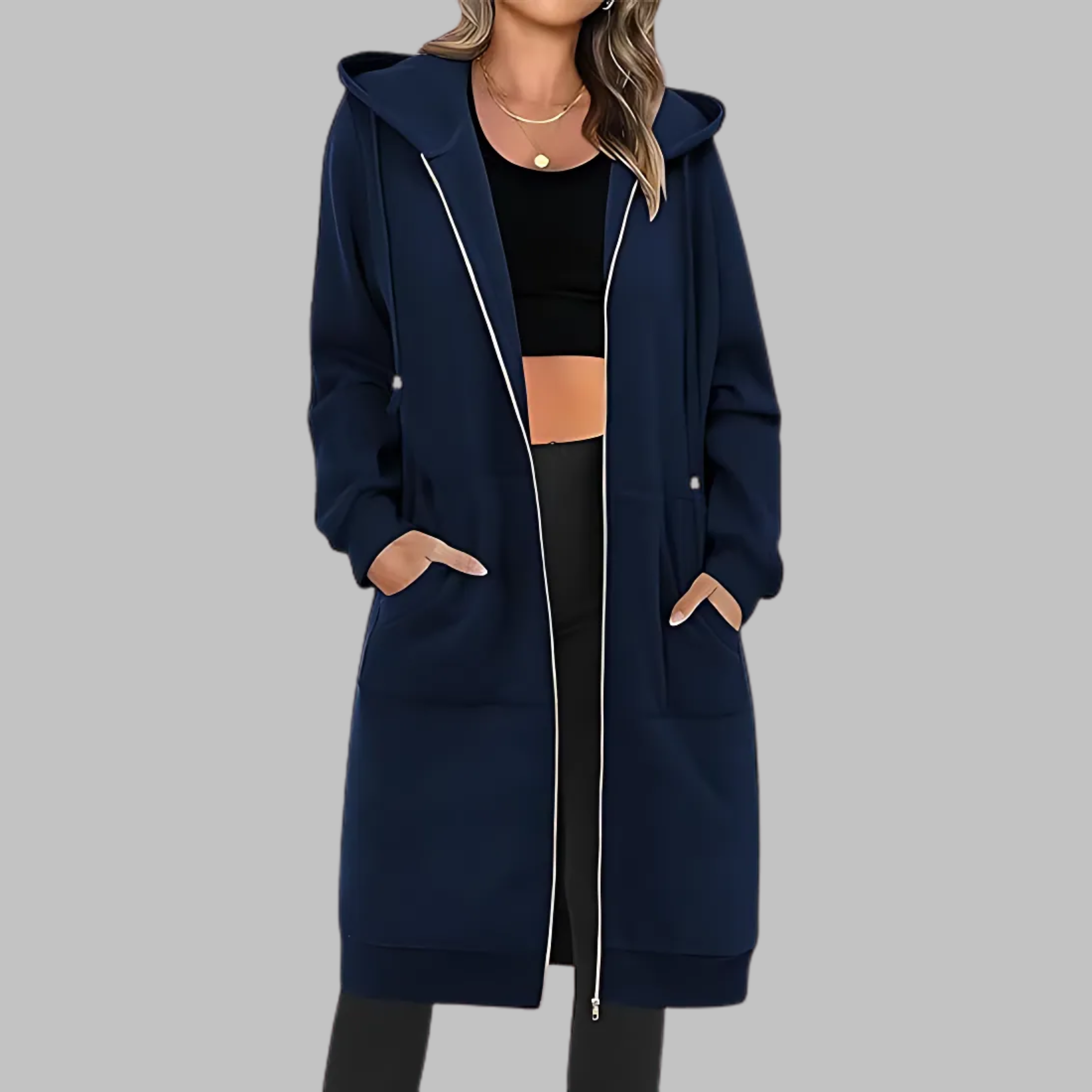 Vilora™  - Casual Zip Up Oversized Long Jacket