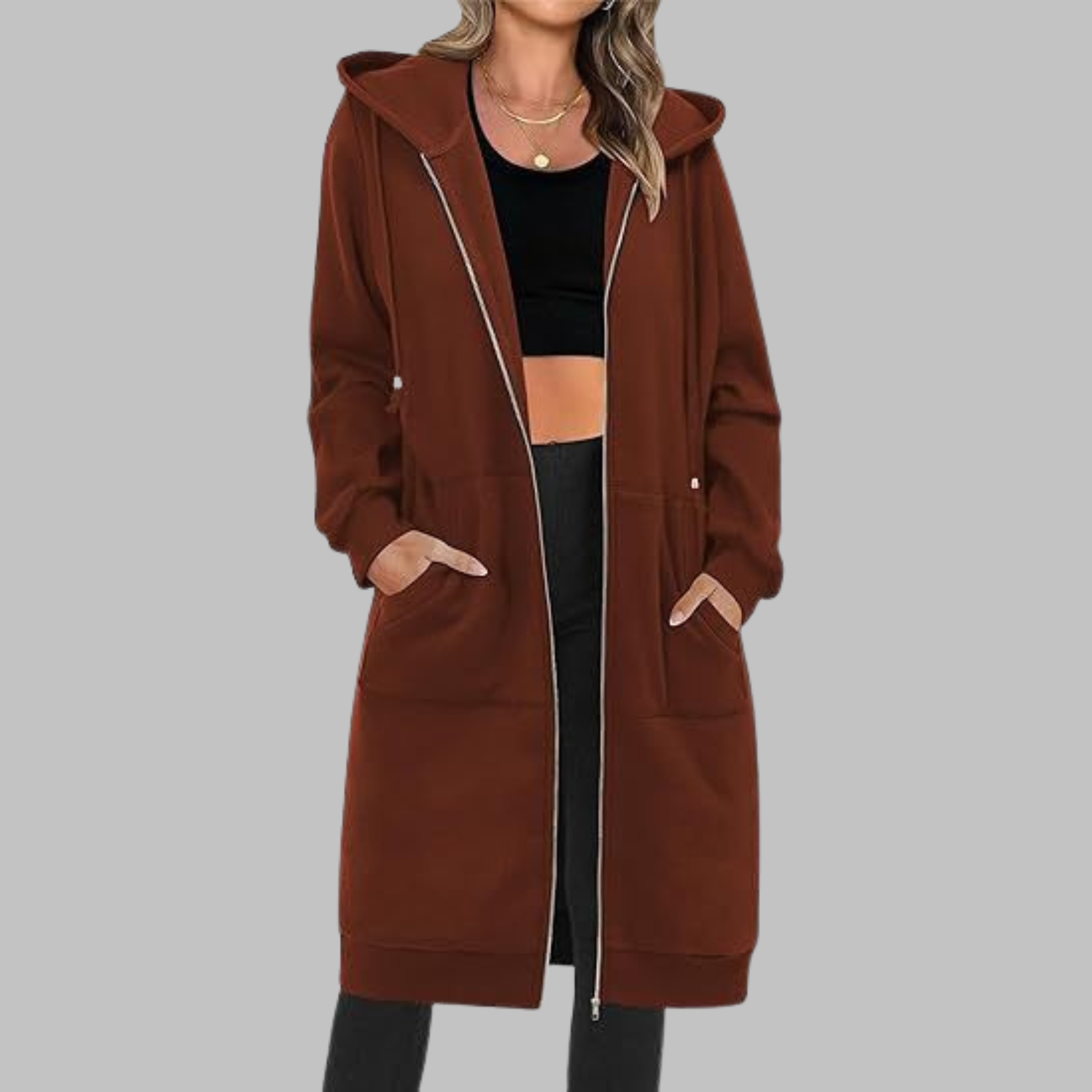 Vilora™  - Casual Zip Up Oversized Long Jacket