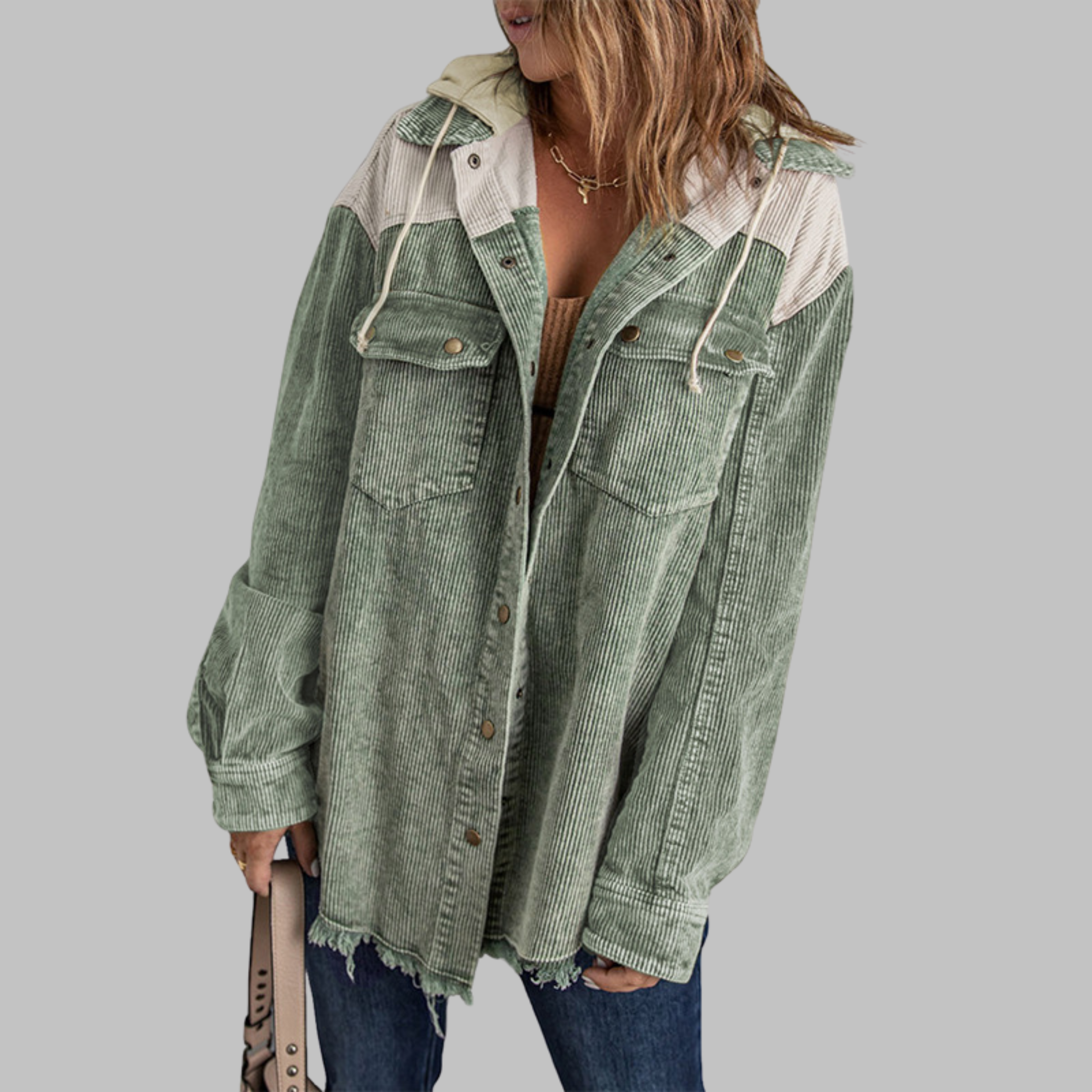 Vilora™  - Classic Button Down Long Sleeve Hooded Jacket