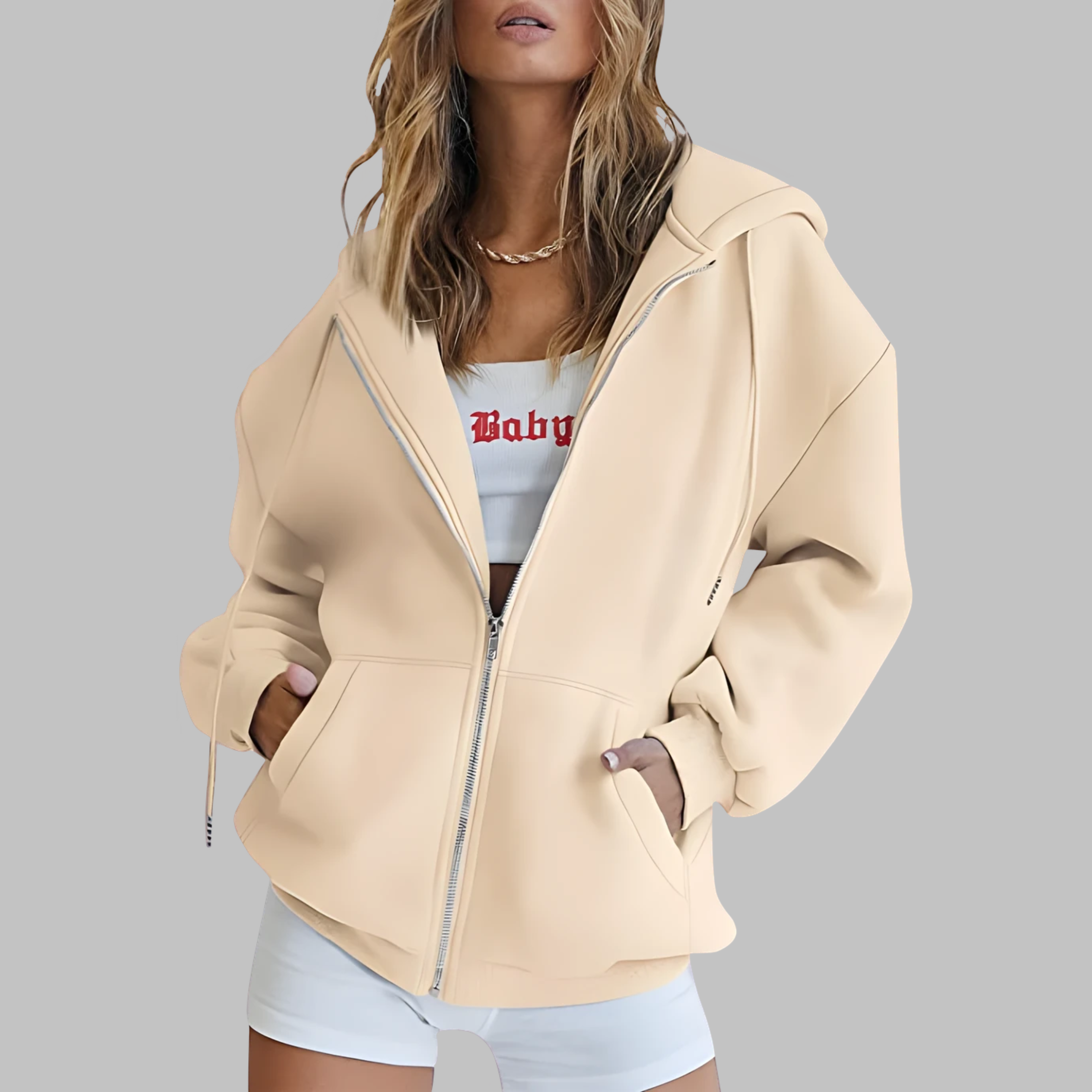 Vilora™ - Classic Zip Up Oversized Hooded Jacket