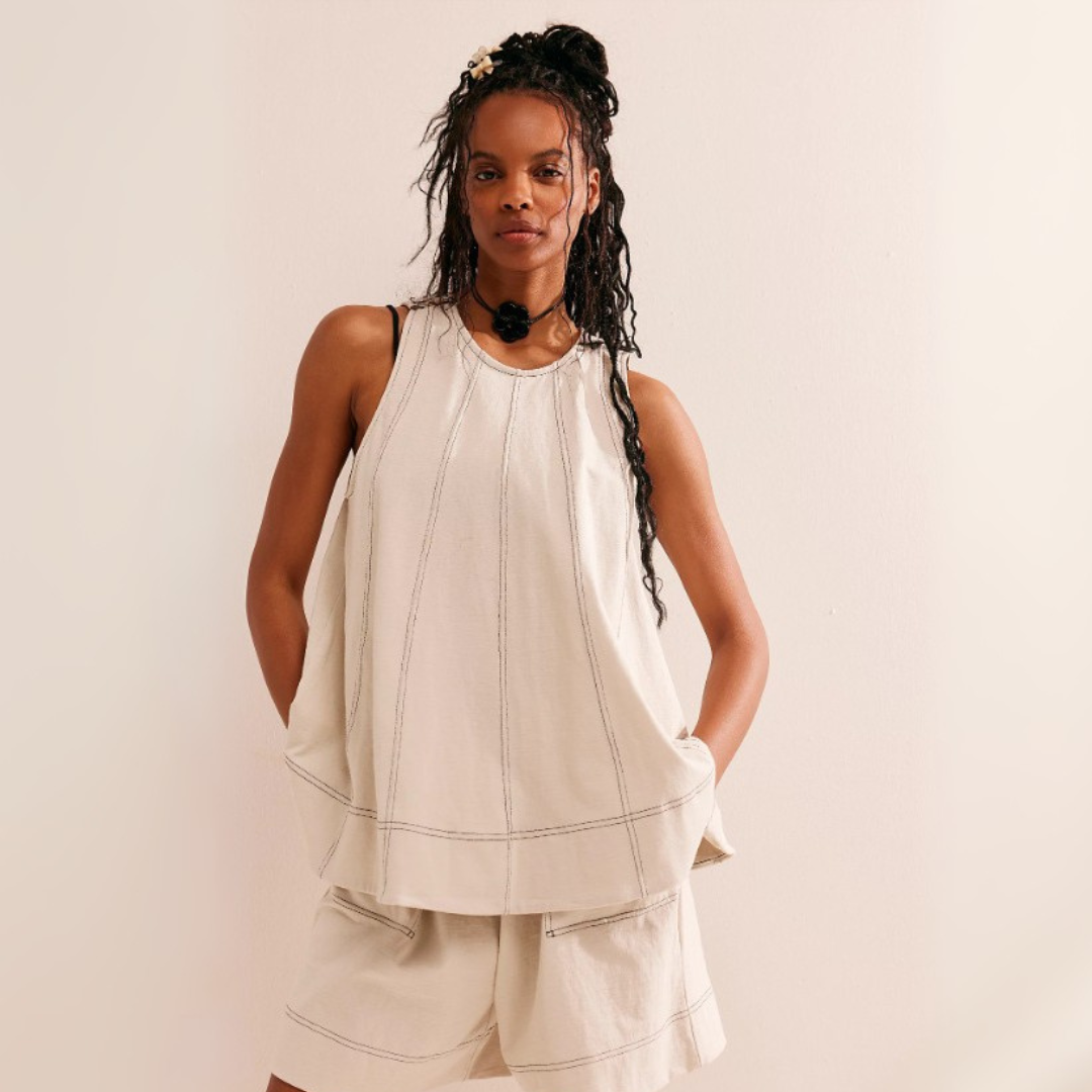 Vilora™  - Comfy Sleeveless A-Line Top and Shorts Duo