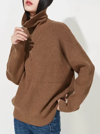 Vilora™  - Comfy Half-Zip Sweater