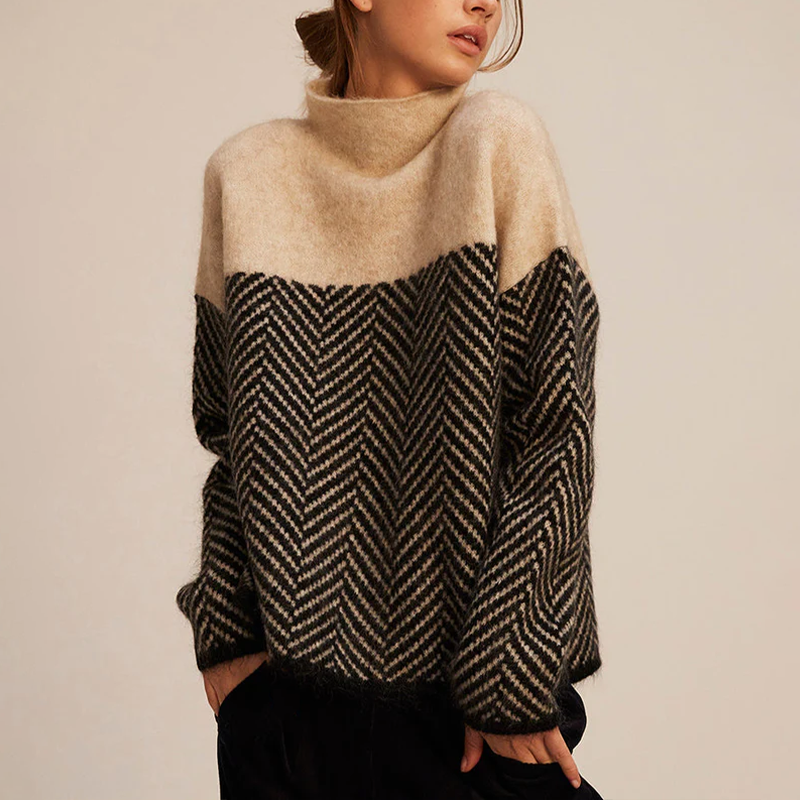 Vilora™ - Two-Tone High-Neck Pullover