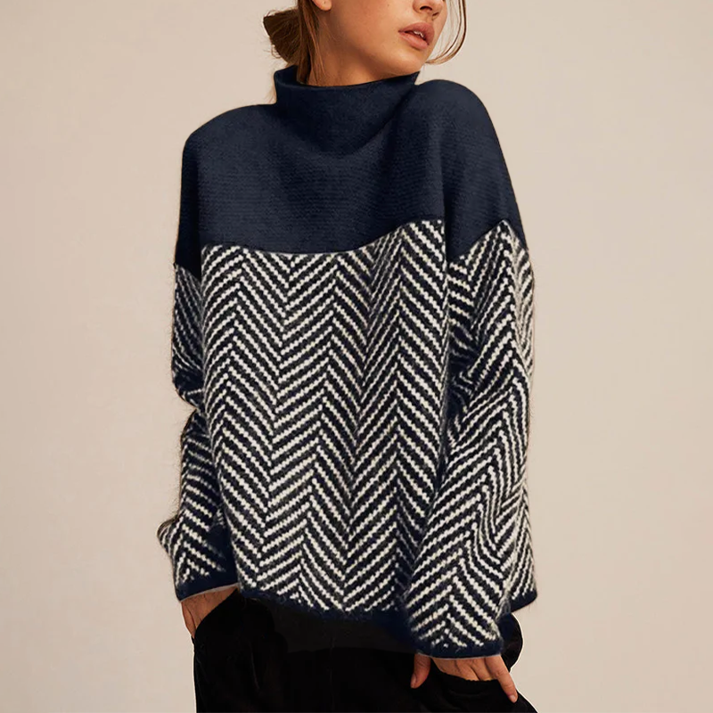 Vilora™ - Two-Tone High-Neck Pullover
