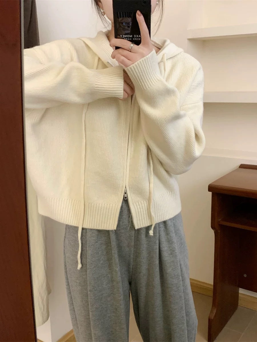 Vilora™  - Casual Zip Up Long Sleeve Hooded Cardigan