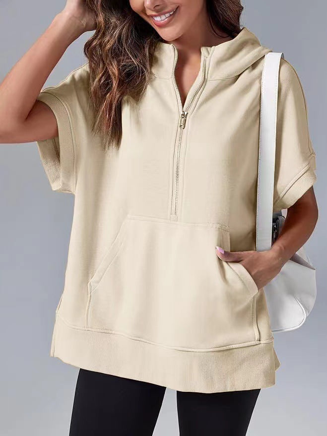 Vilora™  - Relaxed Oversized Half-Zip Summer Hoodie