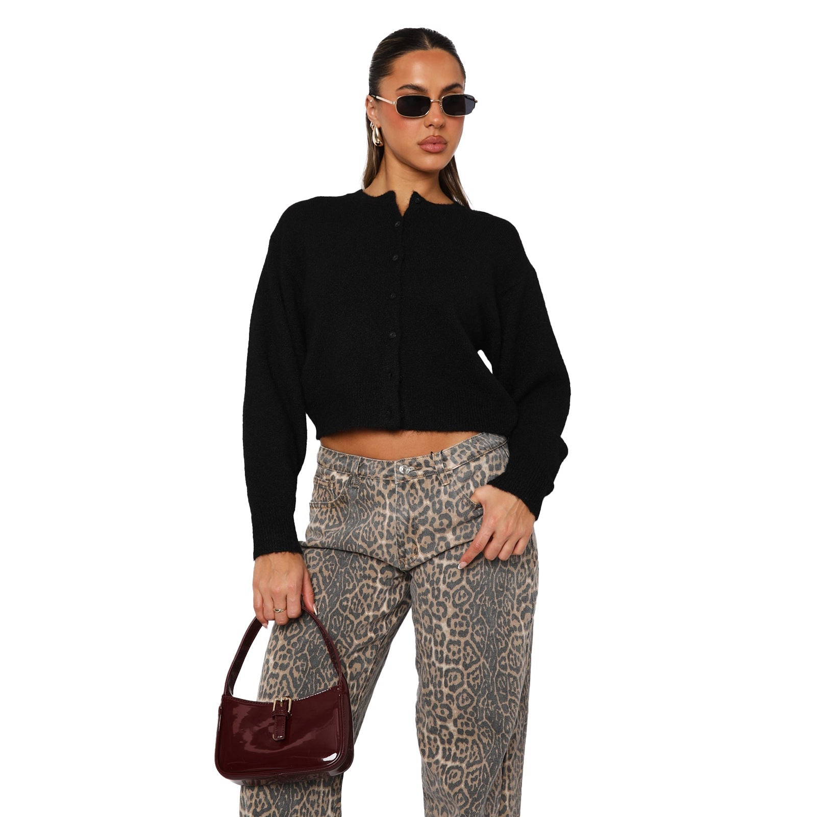 Vilora™  - Casual Cropped Long Sleeve Cardigan