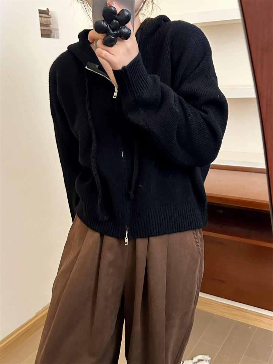 Vilora™  - Casual Zip Up Long Sleeve Hooded Cardigan