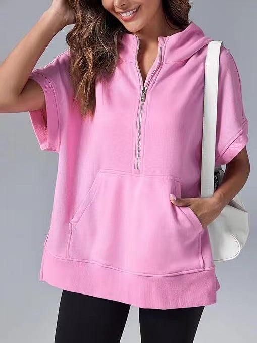 Vilora™  - Relaxed Oversized Half-Zip Summer Hoodie