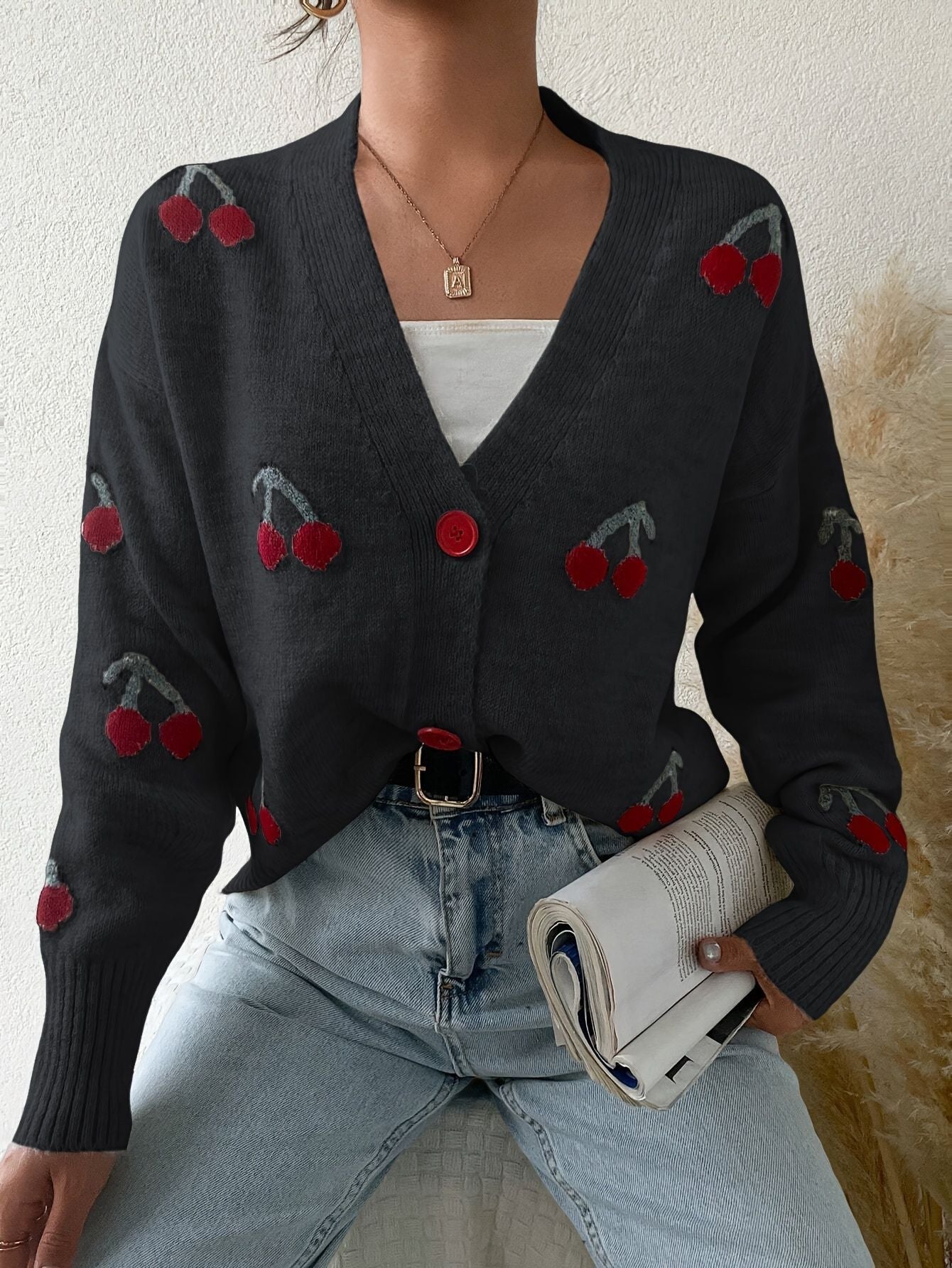 Vilora™  - Chic Button Front Long Sleeve Cardigan