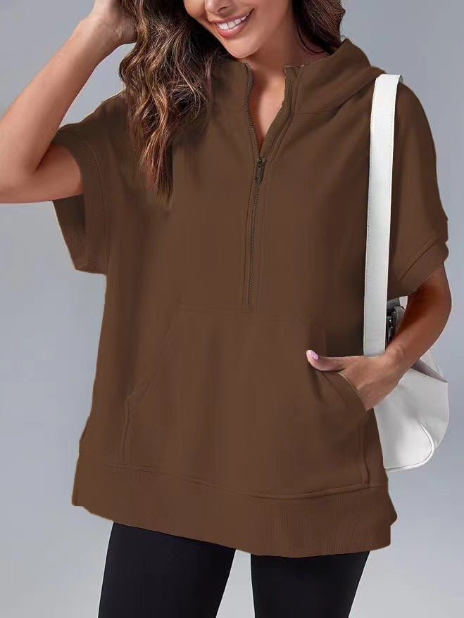 Vilora™  - Relaxed Oversized Half-Zip Summer Hoodie