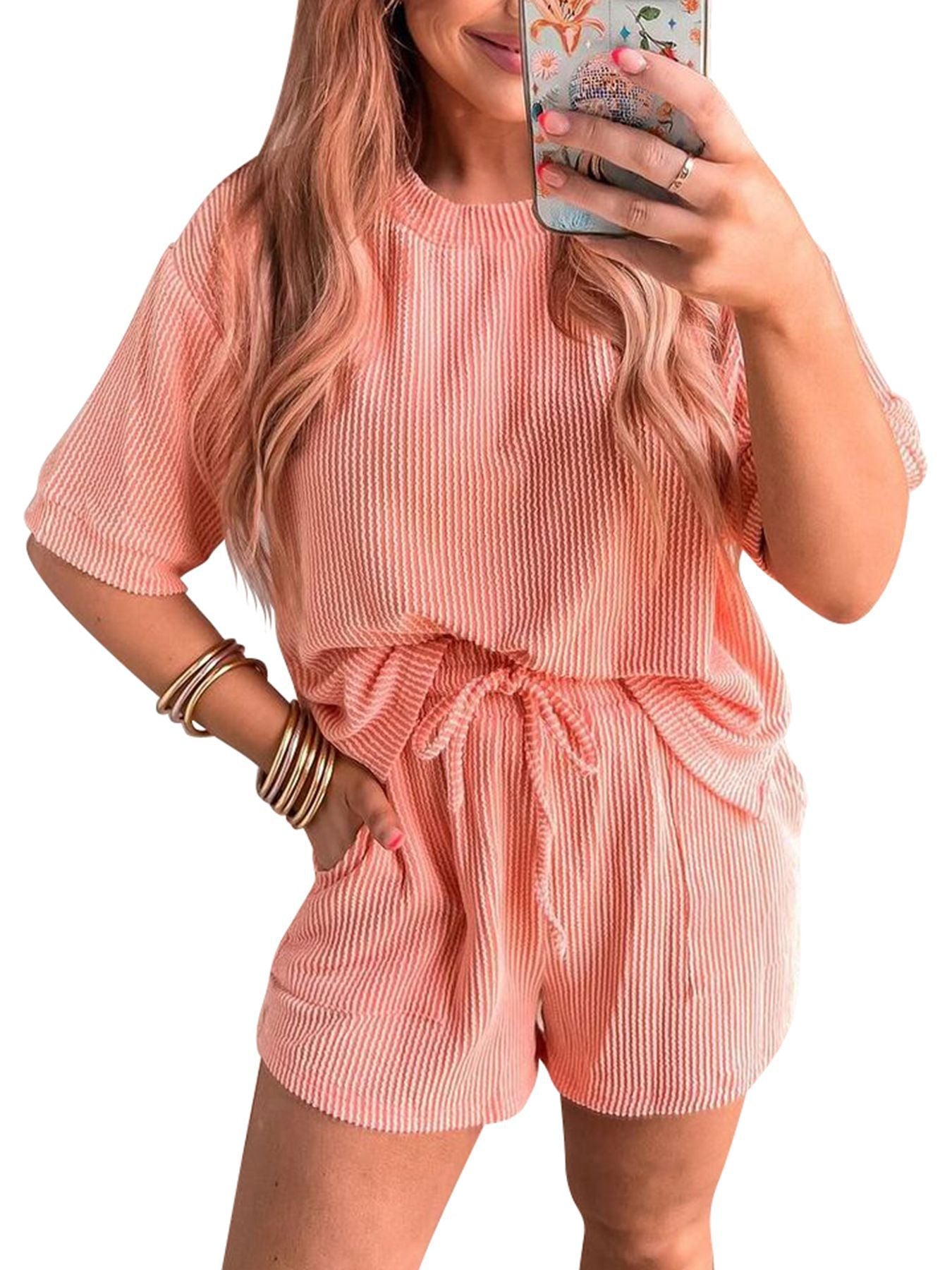 Vilora™ - Casual Summer Lounge Sweatshirt and Shorts Co-Ord