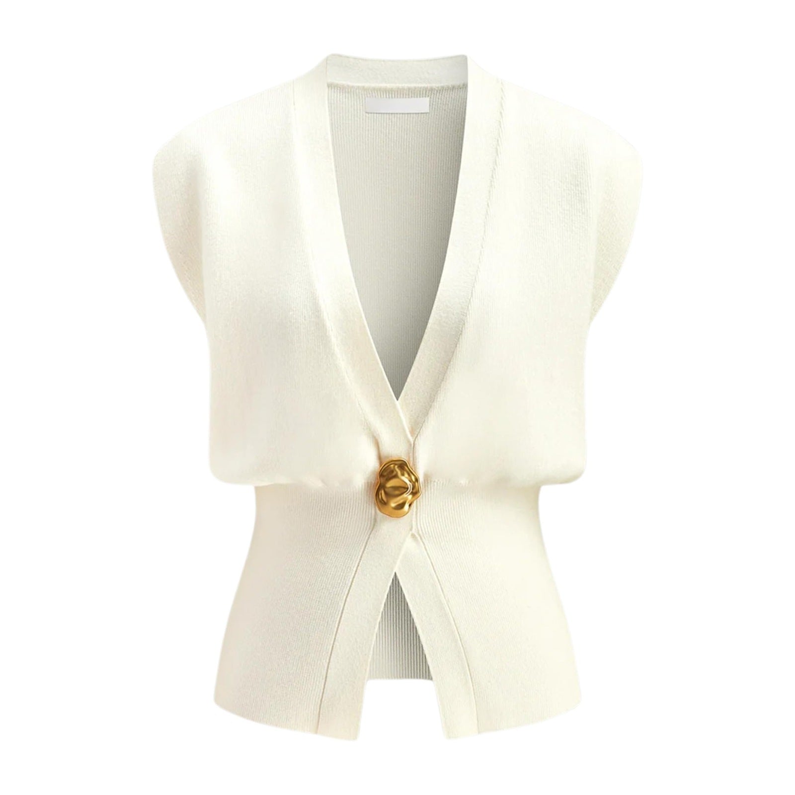 Vilora™  – Elegant V-Neck Button-Front Vest Top