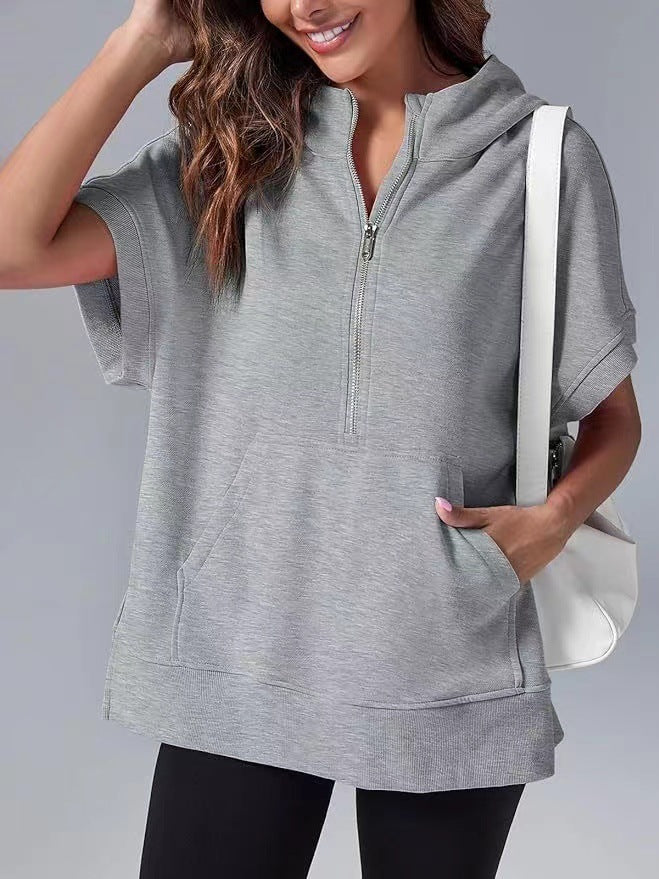 Vilora™  - Relaxed Oversized Half-Zip Summer Hoodie