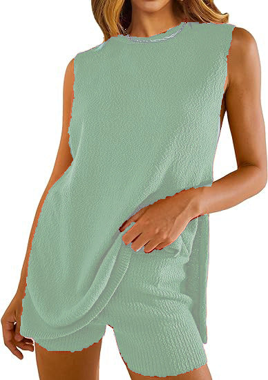 Vilora™  – Sleeveless Lounge Pullover & Shorts Duo