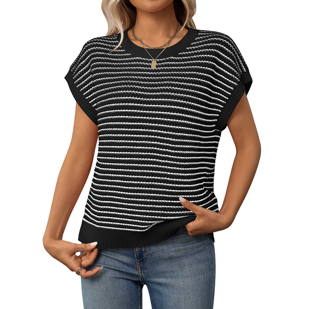 Vilora™  – Casual Striped Round-Neck Sweater