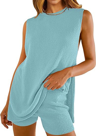 Vilora™  – Sleeveless Lounge Pullover & Shorts Duo