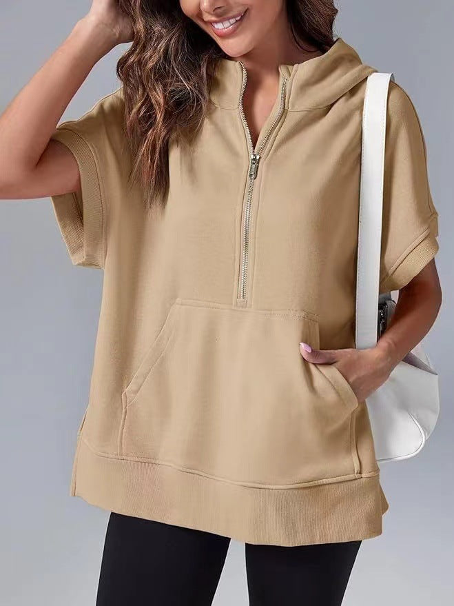 Vilora™  - Relaxed Oversized Half-Zip Summer Hoodie