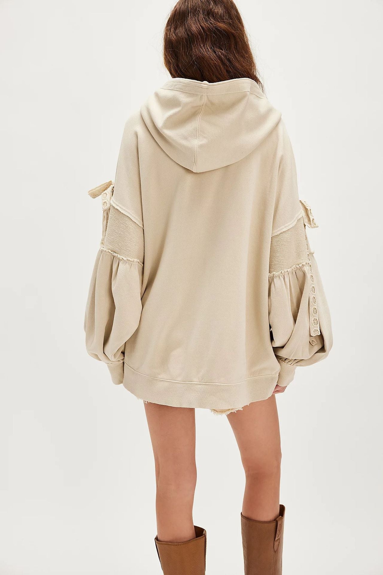 Vilora™  - Chic Zip Up Hooded Side Bow Long Sleeve Jacket