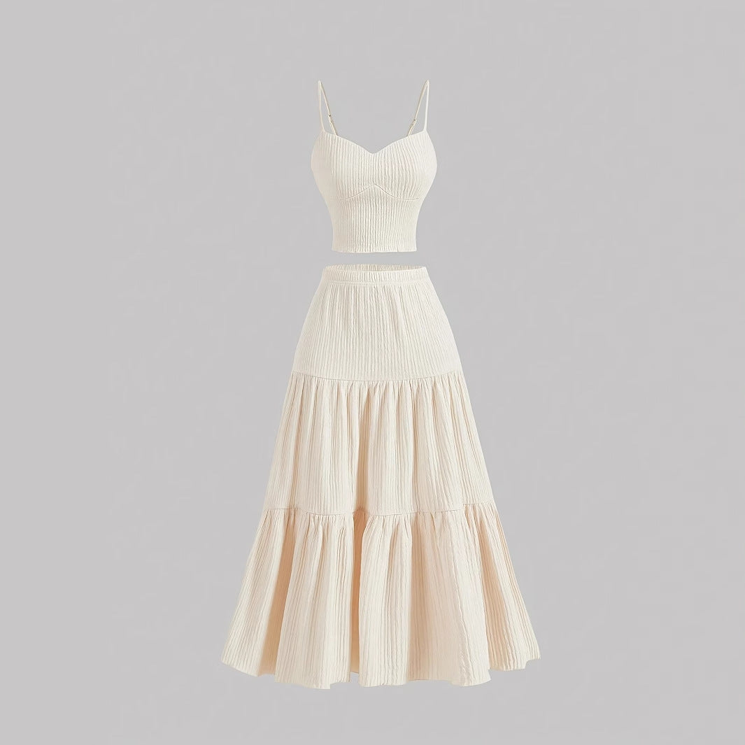 Vilora™  – Chic A-line Crop and Skirt Co-ord