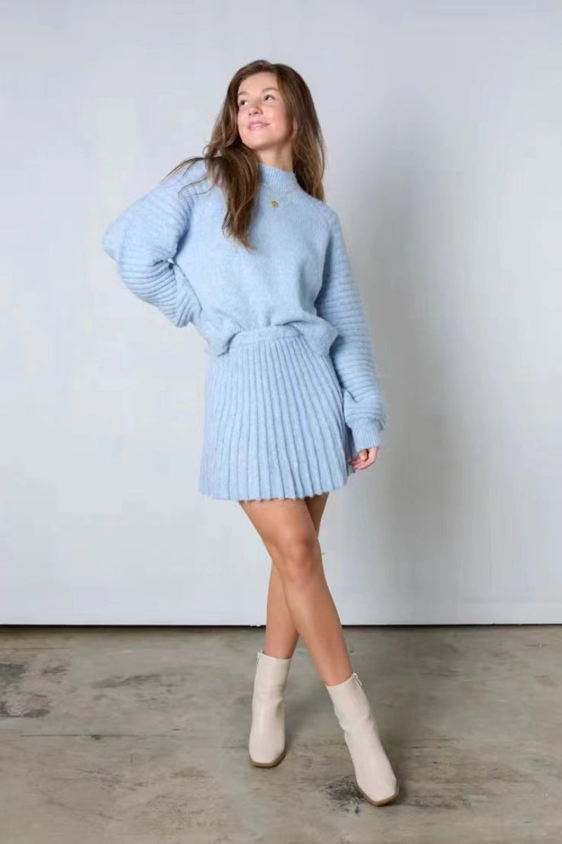 Vilora™  - Chic Long-Sleeve Sweater and Mini Skirt Set
