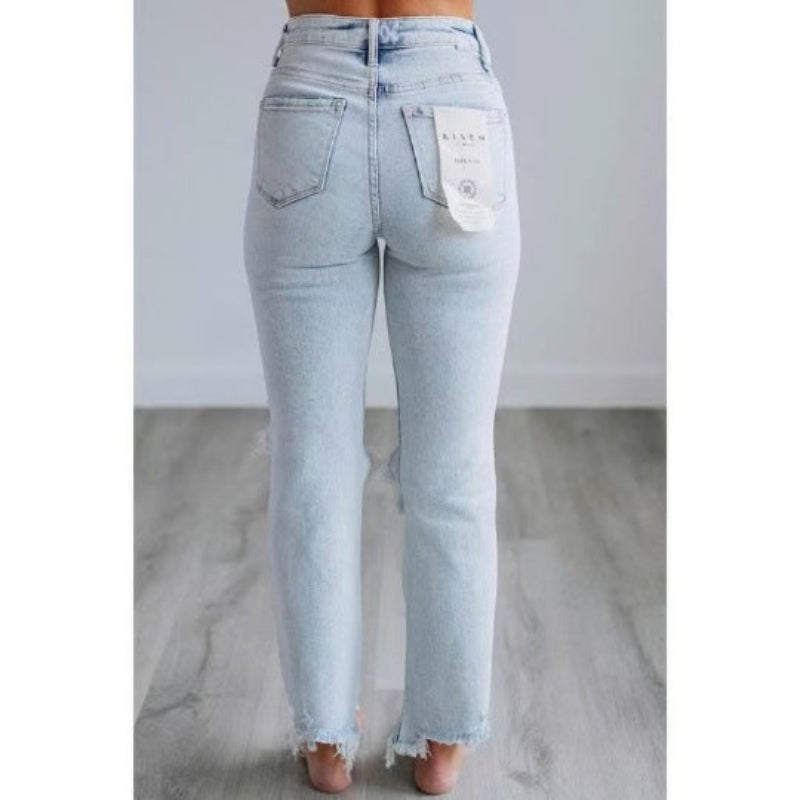 Vilora™  – Casual Washed Slim-Fit Ripped Jeans