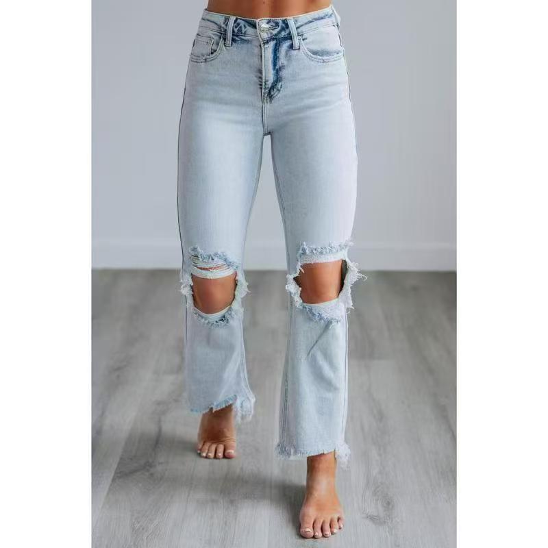 Vilora™  – Casual Washed Slim-Fit Ripped Jeans