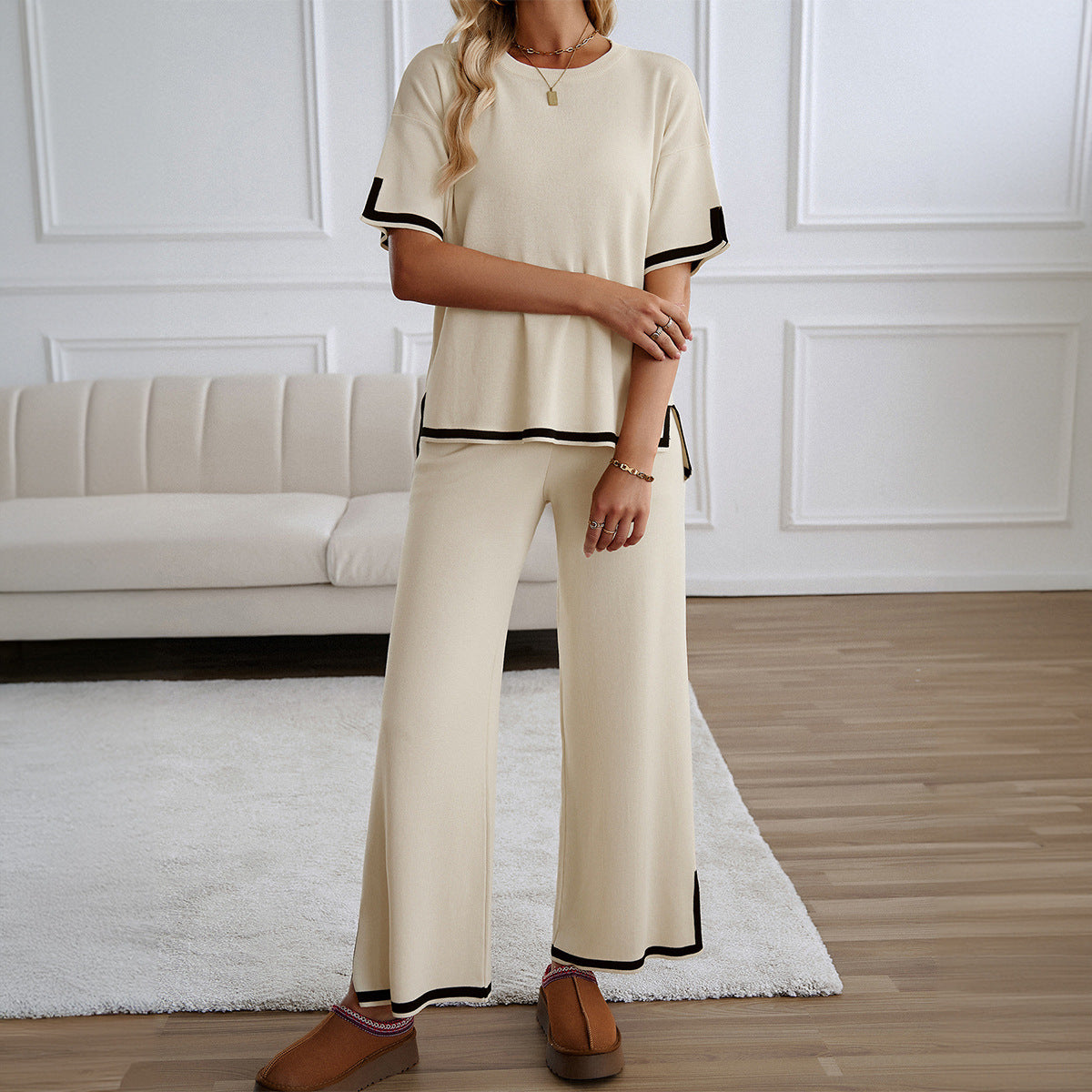 Vilora™ – Chic Short Sleeve and Wide Leg Lounge Set