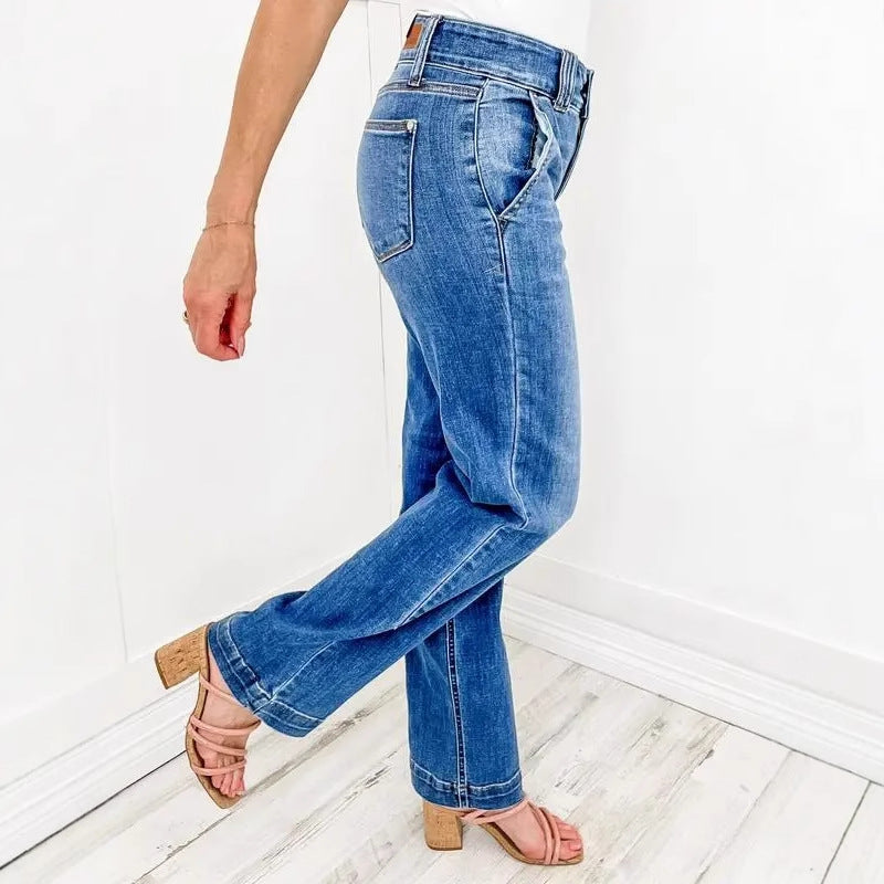 Vilora™  – Comfy Double Down Wide Leg Jeans