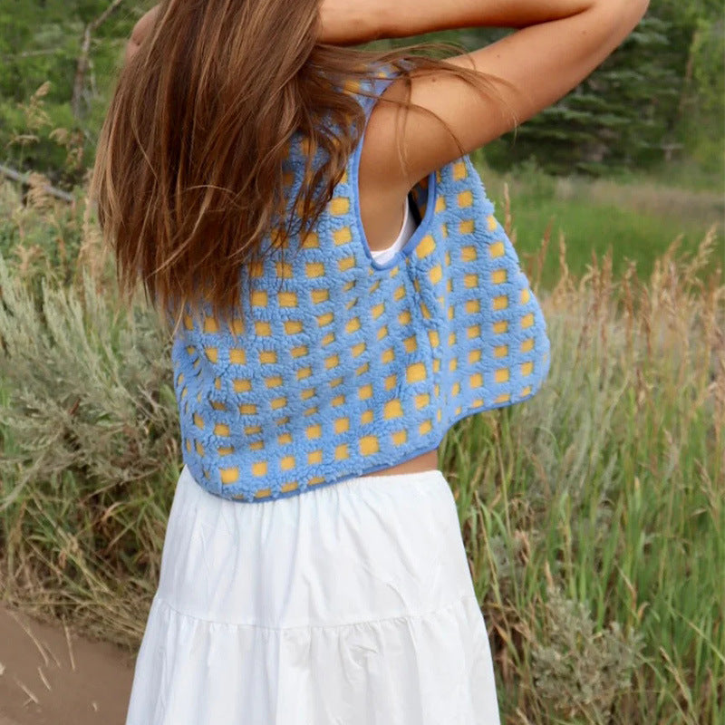 Vilora™  – Casual Plaid Sleeveless Zip-Up Vest