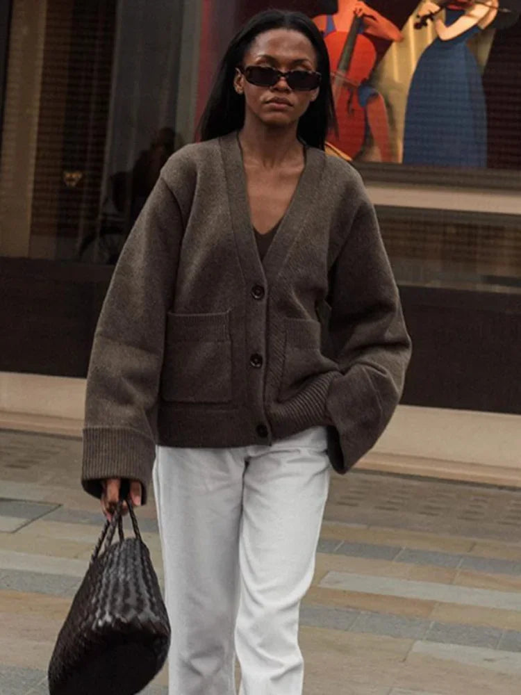 Vilora™  - V-Neck Knit Cardigan