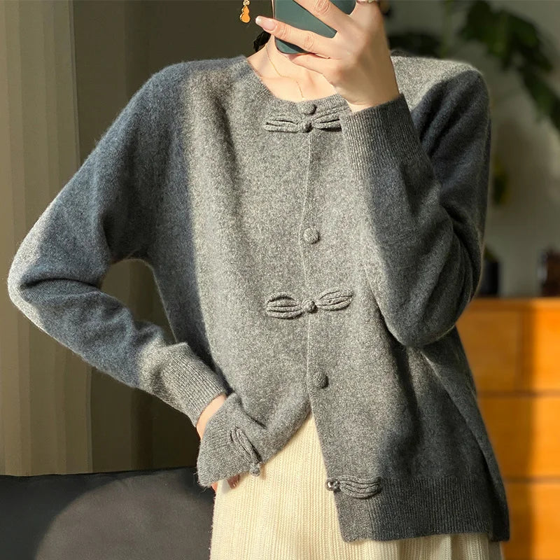 Vilora™  - Chic Bow Cardigan
