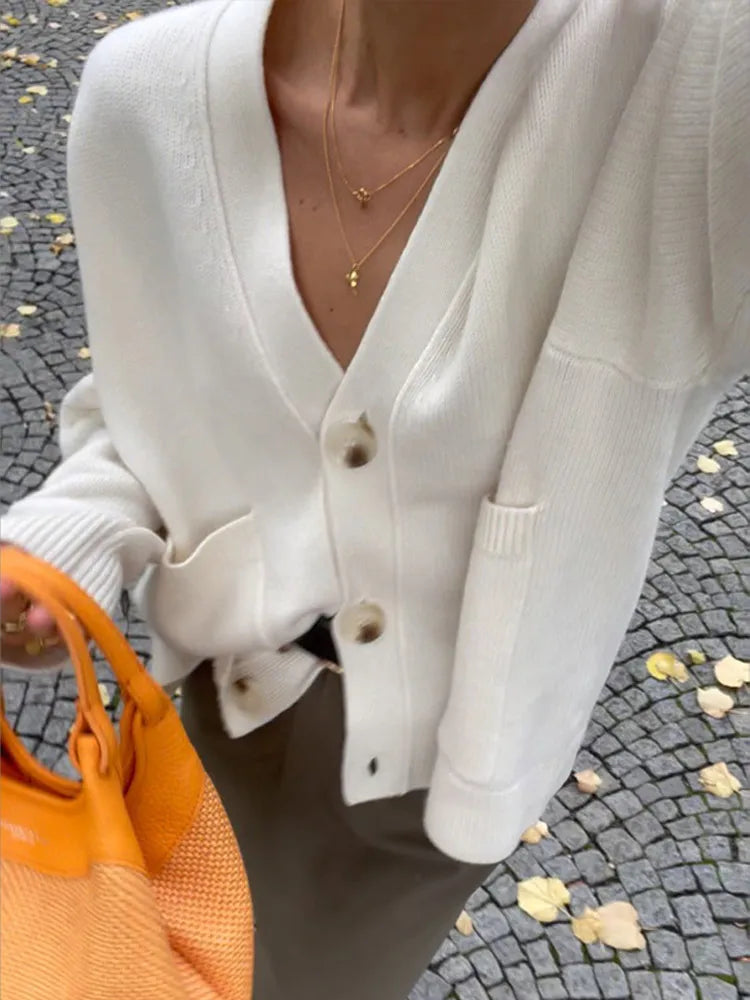 Vilora™  - V-Neck Knit Cardigan