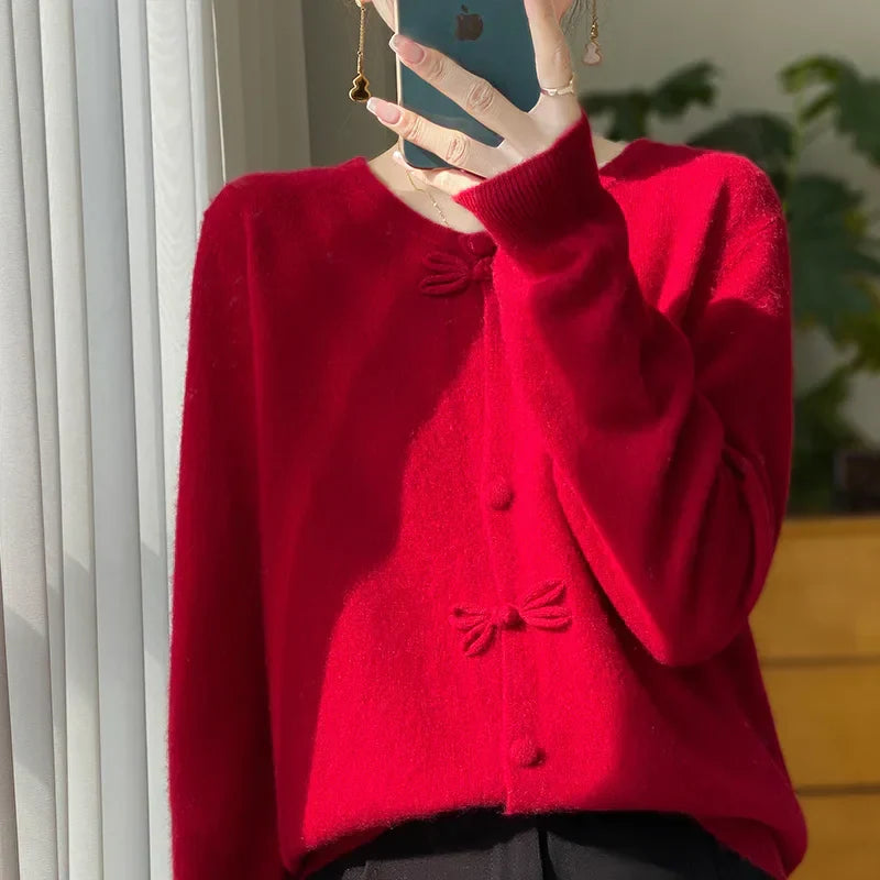 Vilora™  - Chic Bow Cardigan