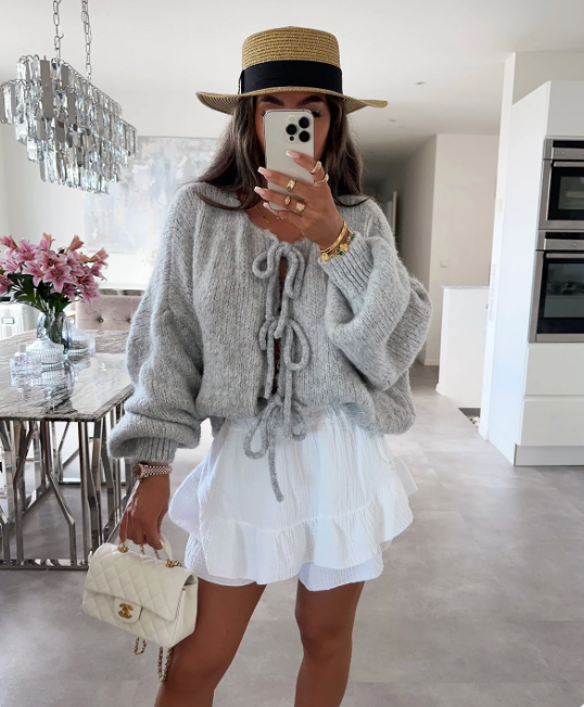 Vilora™ - Knitted Bow Cardigan