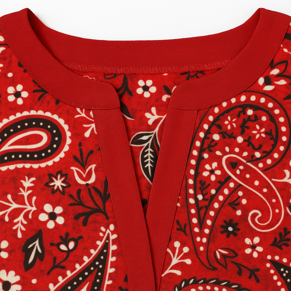 Vilora™  - Vintage Mixed Motif Retro Blouse