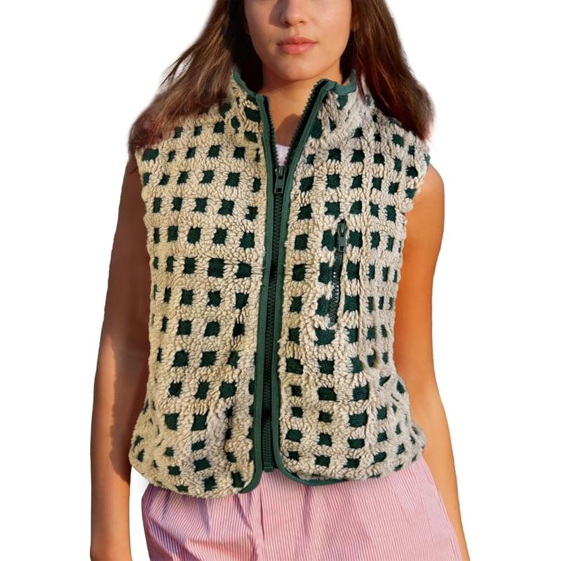 Vilora™  – Casual Plaid Sleeveless Zip-Up Vest