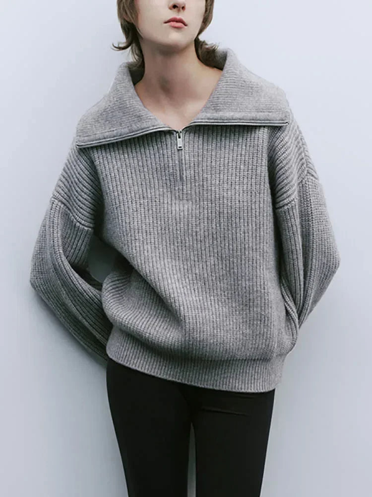 Vilora™  - Comfy Half-Zip Sweater