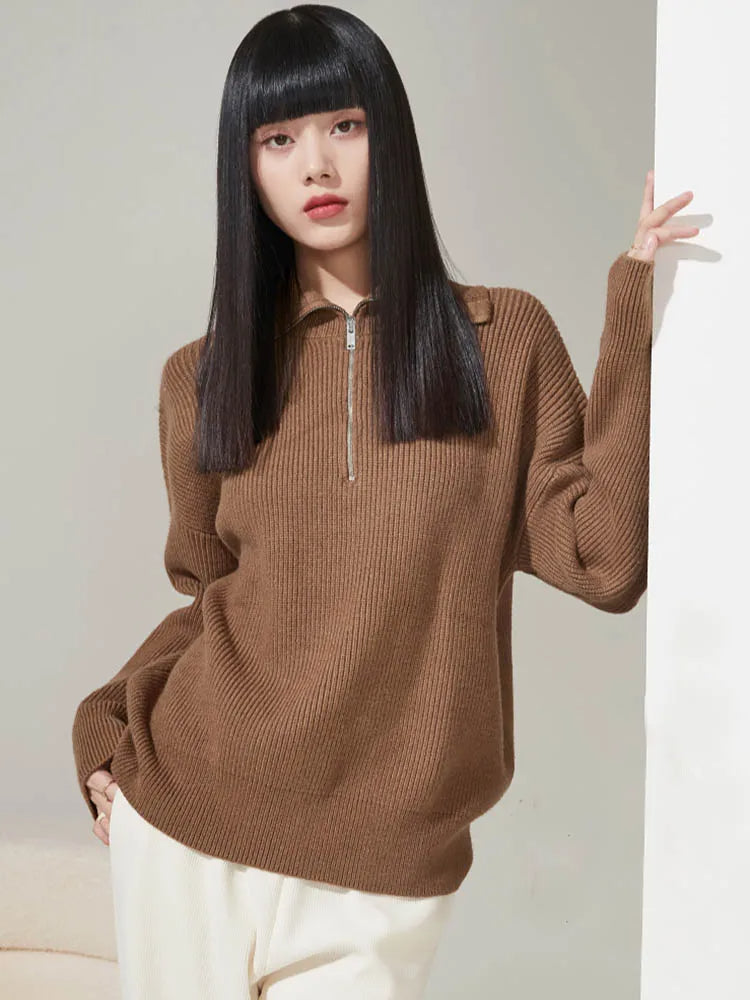 Vilora™  - Comfy Half-Zip Sweater