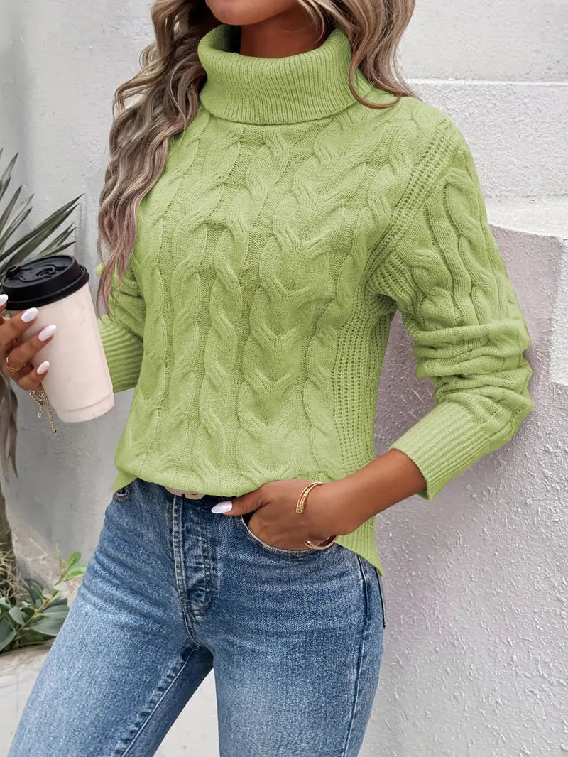 Vilora™ - Cable Knit Turtleneck Sweater